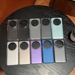 適用小米14ultra光柵條紋PC硬殼小米13pro半透瓦楞手機殼鈦灰外殼