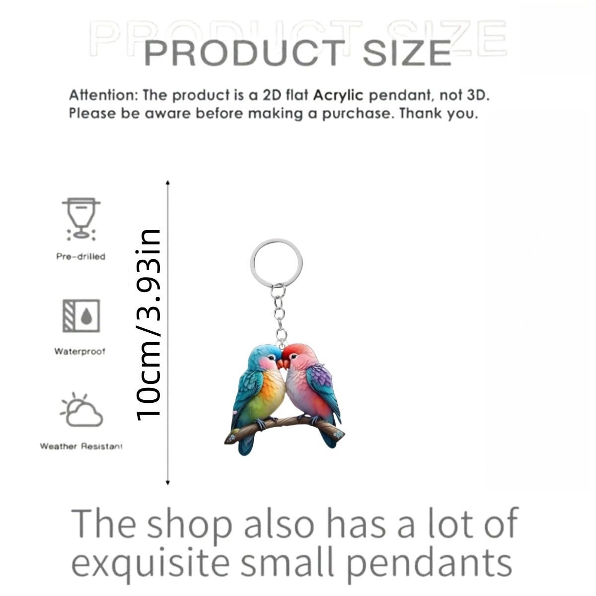 18g Weight Keychain Classification 1 Piece Quantity Daily Occasion Acrylic Material Bird Pattern Unisex Gender Cute Style Cute Bird Arylic Unisex Keychain 1