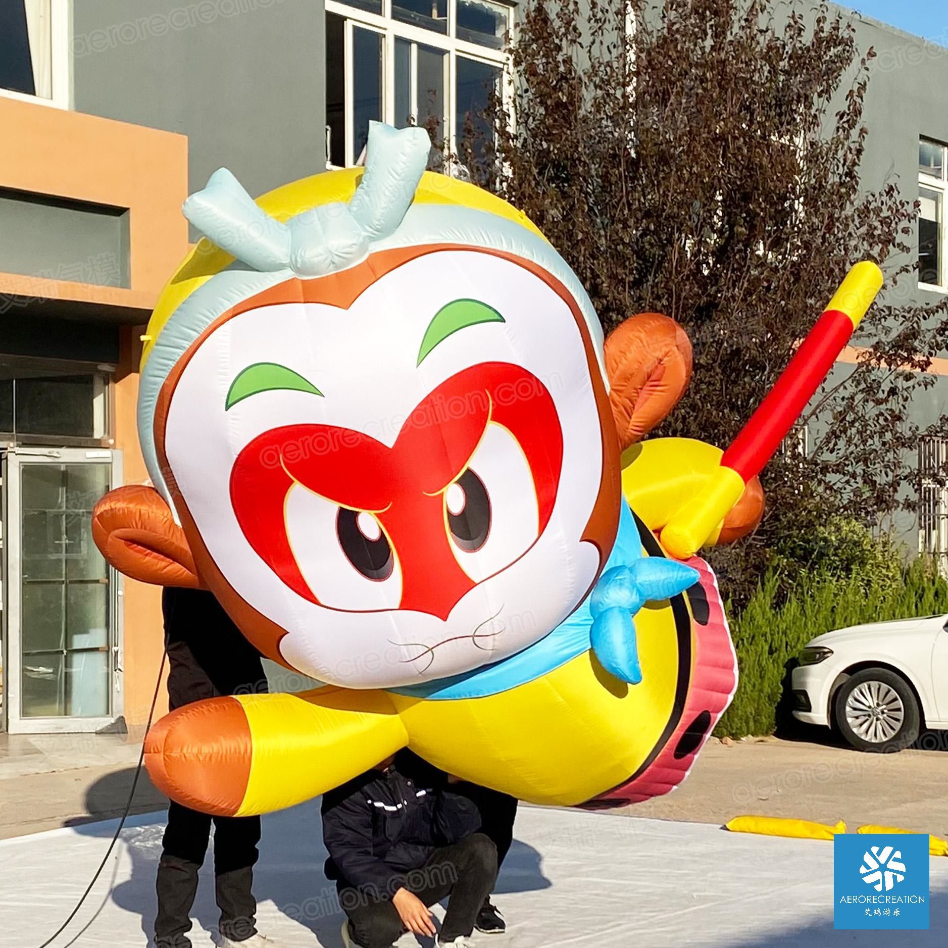【厂家直销  批量发货】高3m 悬挂悟空充气气模卡通造型IP美陈
