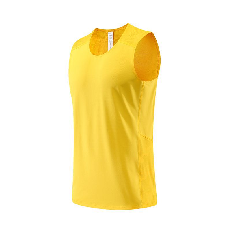 Maratón de verano para hombres y mujeres corriendo Chaleco de secado rápido entrenamiento de pista y campo cuello redondo suelto transpirable camiseta sin mangas de fitness impresa L