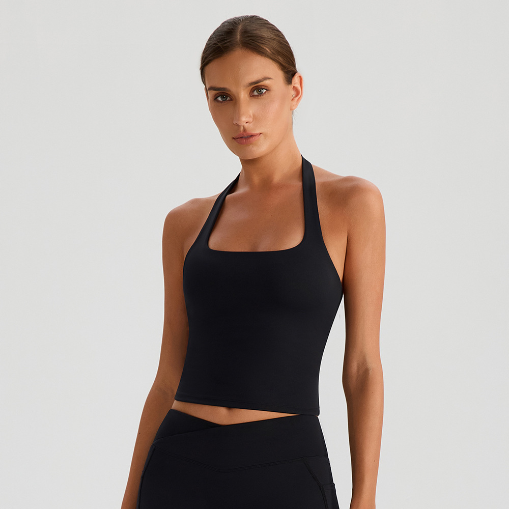 Verano belleza de la espalda amortiguador se reúne para usar ropa interior deportiva secada rápida bra de yoga colgar tipo chaleco de acondicionamiento físico mujer