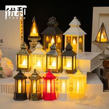 复古电子蜡烛工艺风灯led灯露营灯摆件装饰气氛灯万圣节手提灯