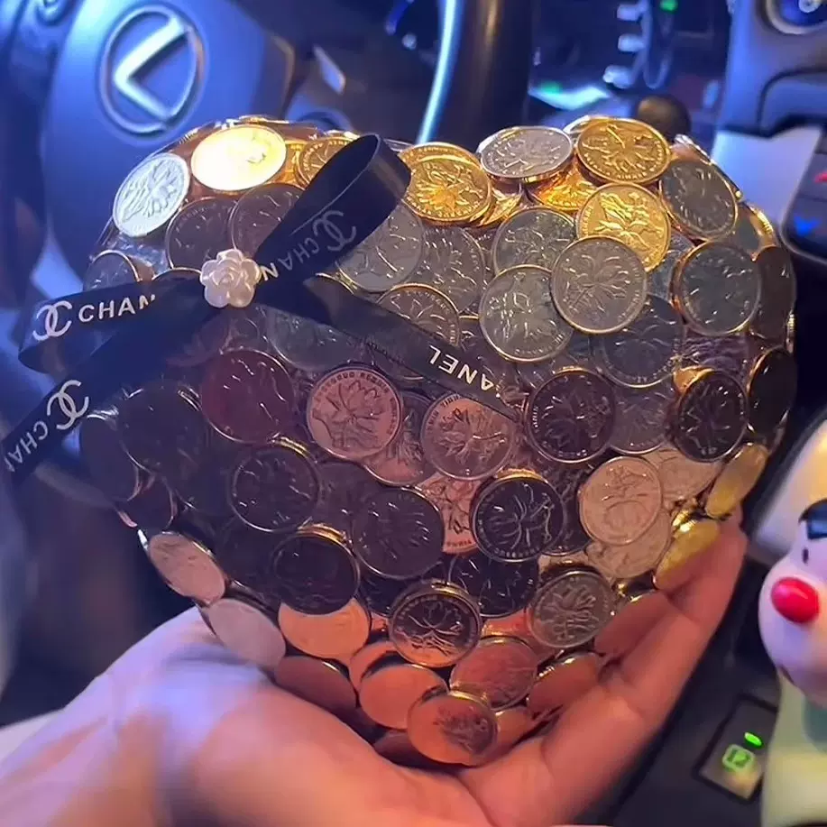 新款diy材料包立体爱心硬币摆件 七夕情人节送女朋友泡沫爱心模型