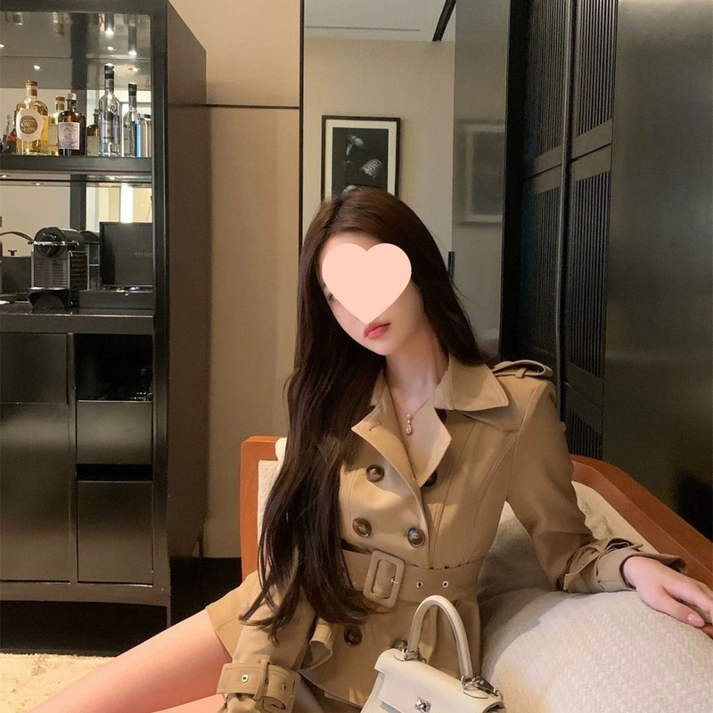 卡其双排扣外套女春秋+裙裤两件套秋季收腰气质裙套装|undefined