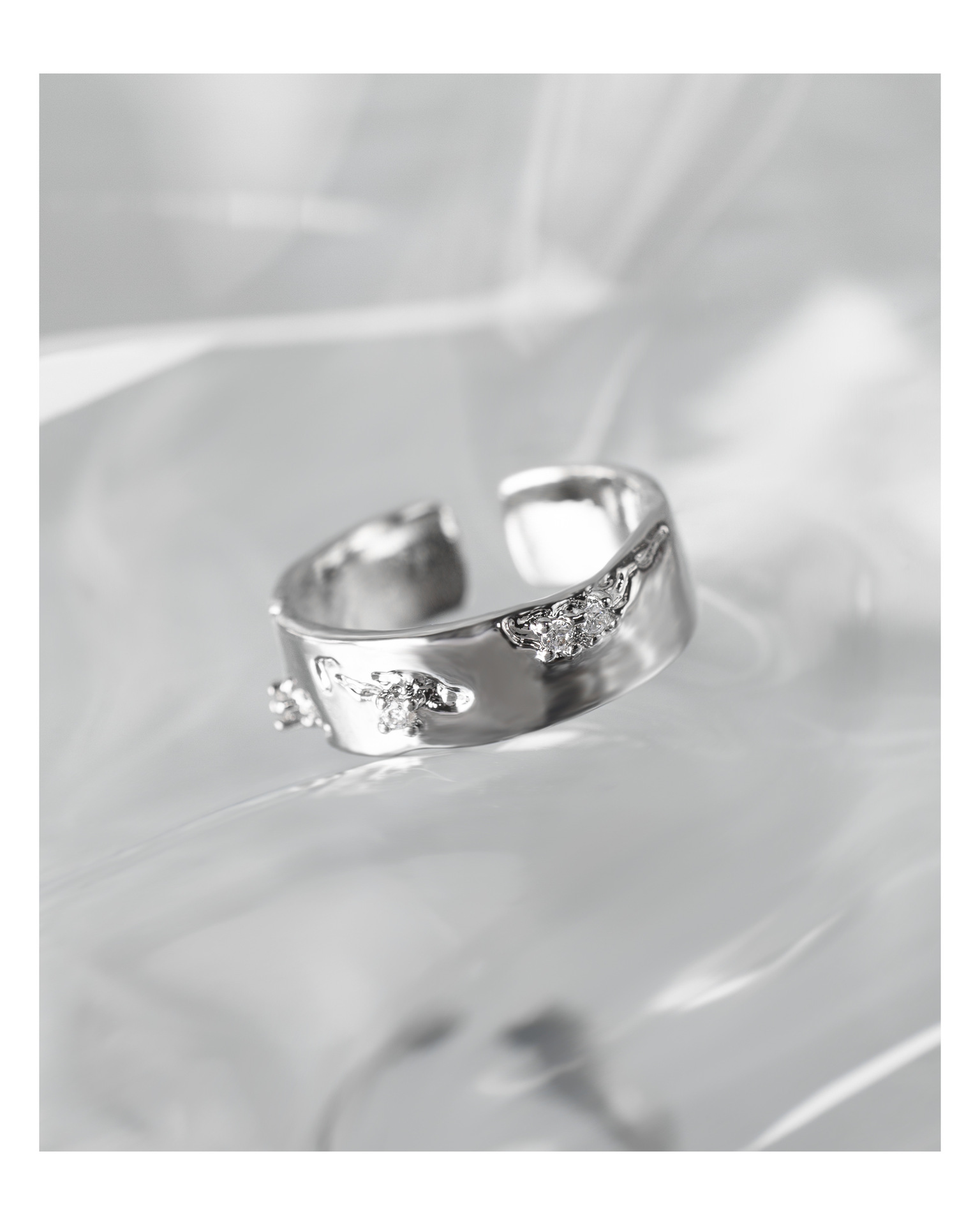 Fashion Geometric Copper Plating Artificial Gemstones Rings 1 Piece