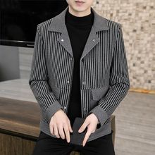 领西装呢子大衣百搭休闲春秋季毛呢服装男士外套加厚潮流新款上衣