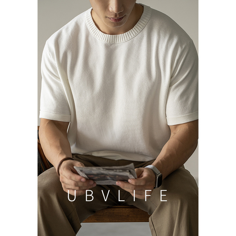 Old Money Style 14-Gauge Soft Skin-Friendly Round Neck Short Knit Sweater for Men, 2026 Spring Warm Short-Sleeve Casual T-Shirt Old Money Style 14-Gauge Soft Skin-Friendly Round Neck Short Knit Sweater for Men, 2026 Spring Warm Short-Sleeve Casual T-Shirt