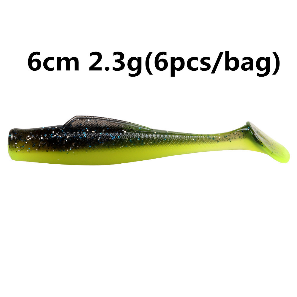 TPR cebo suave T cola flotante Luya gusano suave 6 pack MAN6cm8cm 10cm MinnowZ zman cebo suave