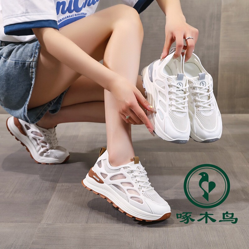Woodpecker Women's Shoes 2026 Summer New Model Mesh Thin Breathable Lightweight Versatile Casual Sports Shoes