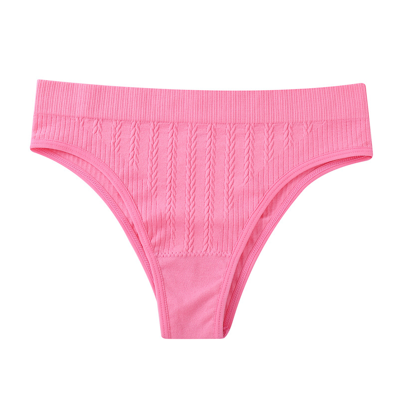 Amazon nueva ropa interior para mujer cintura media sexy abdomen deportes fitness T bragas mujeres sin costuras transpirables al por mayor