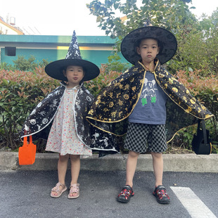 Halloween Performance Witch Sorcerer Witch Bat Spider cos Party Performance Costume Cloak Cloak
