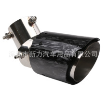 排气管下弯可调节不锈钢直边尾喉ABS塑料外壳锻造纹消声器63-89mm