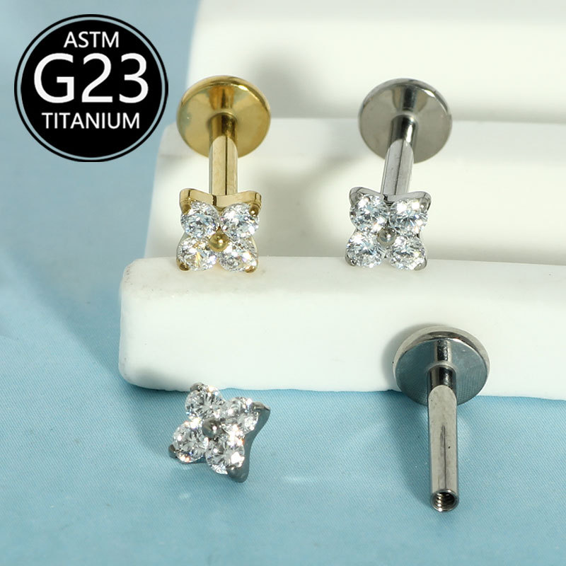 Labret piercing jewelry detail image