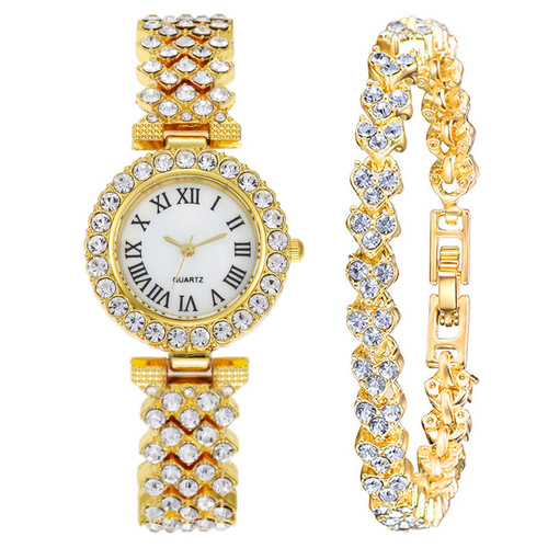 Foreign trade cross-border hot-selling suit fashion diamond-encrusted women's watch women's watch bracelet women's watch manufacturer wholesale