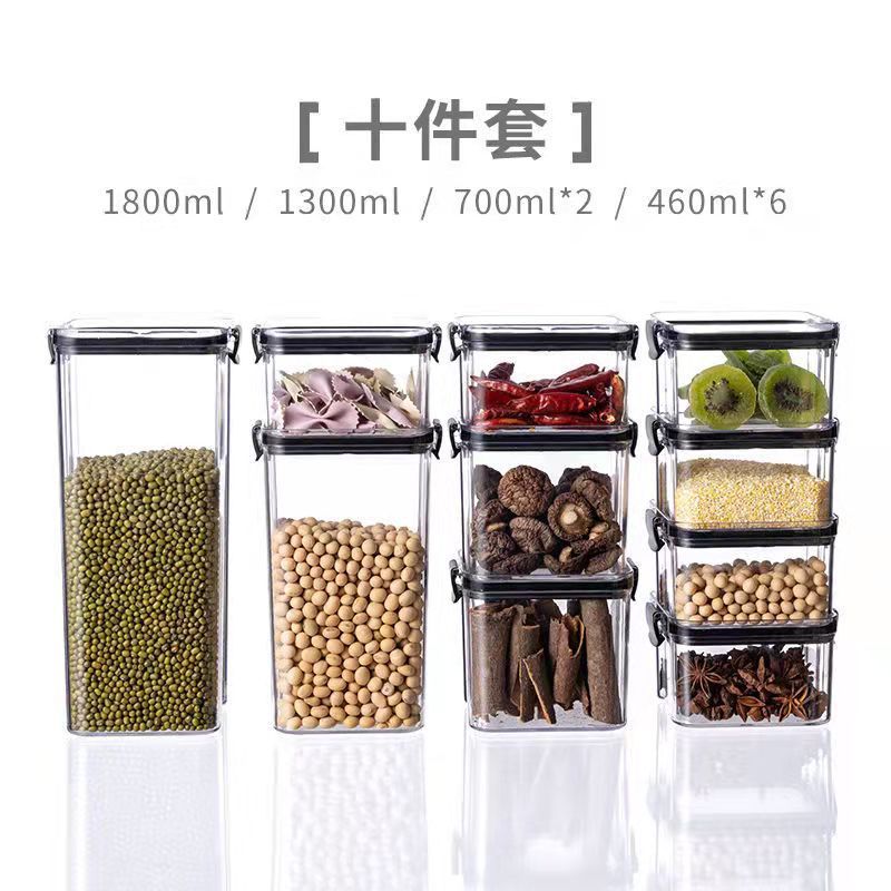 Tanque de sellado de cocina granos almacenamiento de granos tanque de plástico transparente caja de té snack tanque de almacenamiento de productos secos