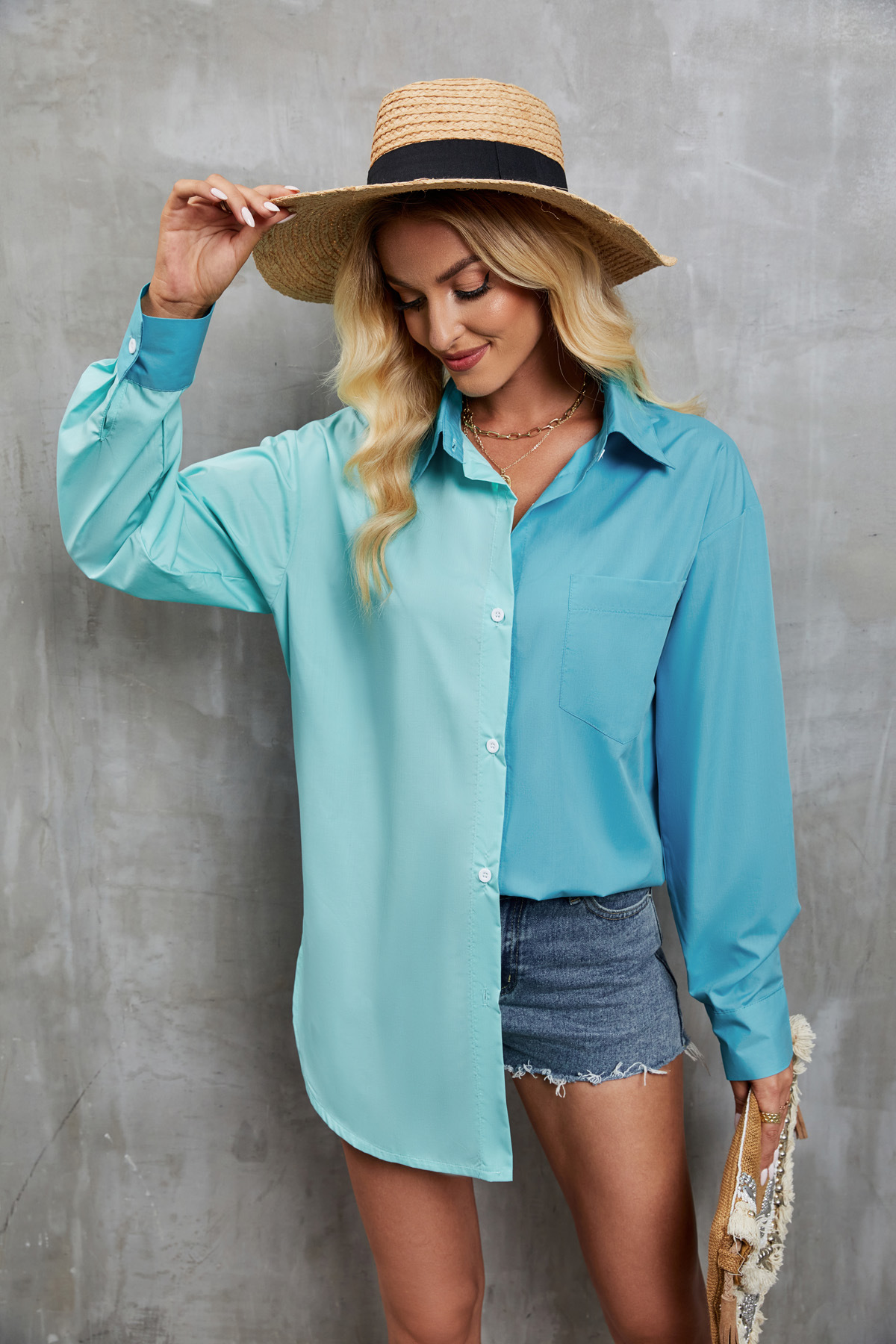 Women's Blouse Long Sleeve Blouses Casual Classic Style Color Block display picture 14