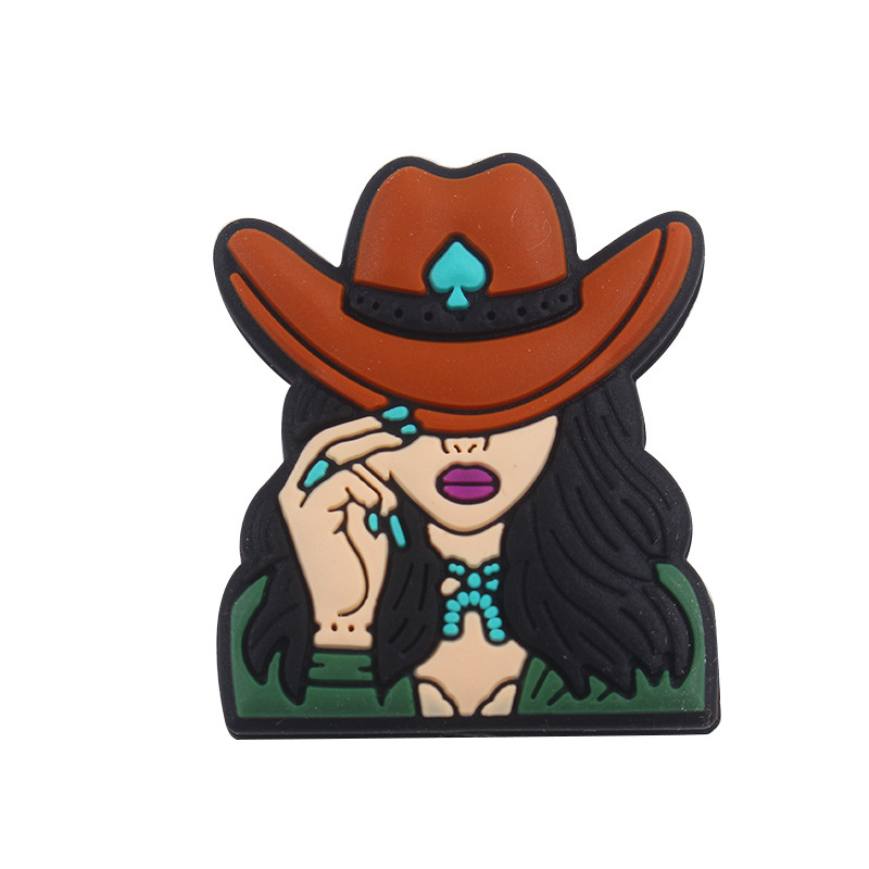 Nuevos artículos para madres y bebés dibujos animados vaqueros occidentales cuentas de silicona creativas DIY tetas cadena de pulsera juguetes accesorios de goma de dente