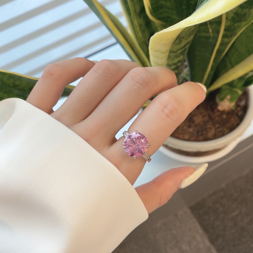 Daily Occasion 925 Sterling Silver Zircon Geometric Water Droplets Heart Shape Rings