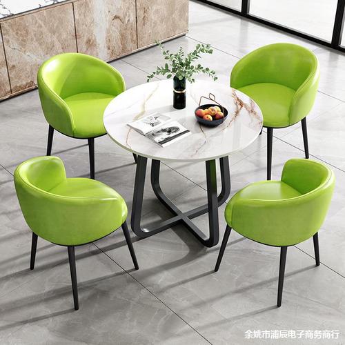 G3YN Minimalist Round Marble Showroom Conference Table Chair Set for Real Estate Office Meeting Table, Luxury Negotiation Reception for Multiple People