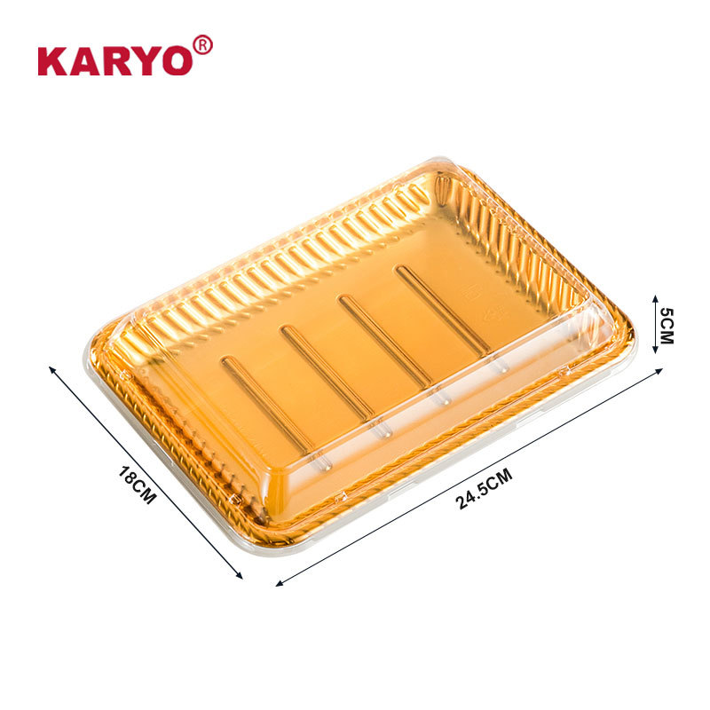 KY2-2518批发寿司日韩式料理刺身长方形餐盒一次性塑料印花打包盒