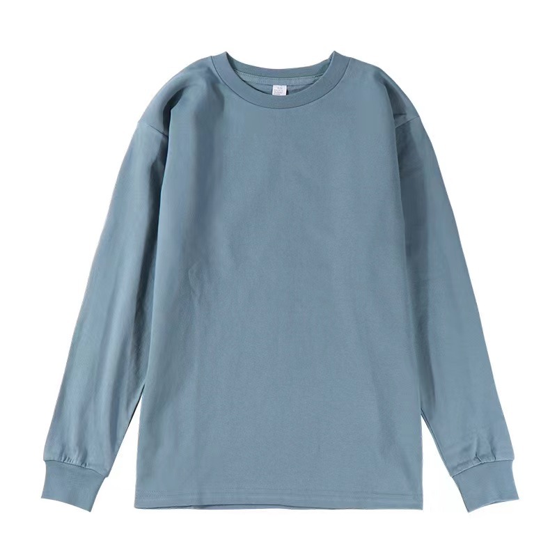 新作250gヘビーウェイト純綿ラウンドネック長袖Tシャツ メンズ トレンドブランド ファッション カジュアル ゆったり プリント 熱転写プリントトップス