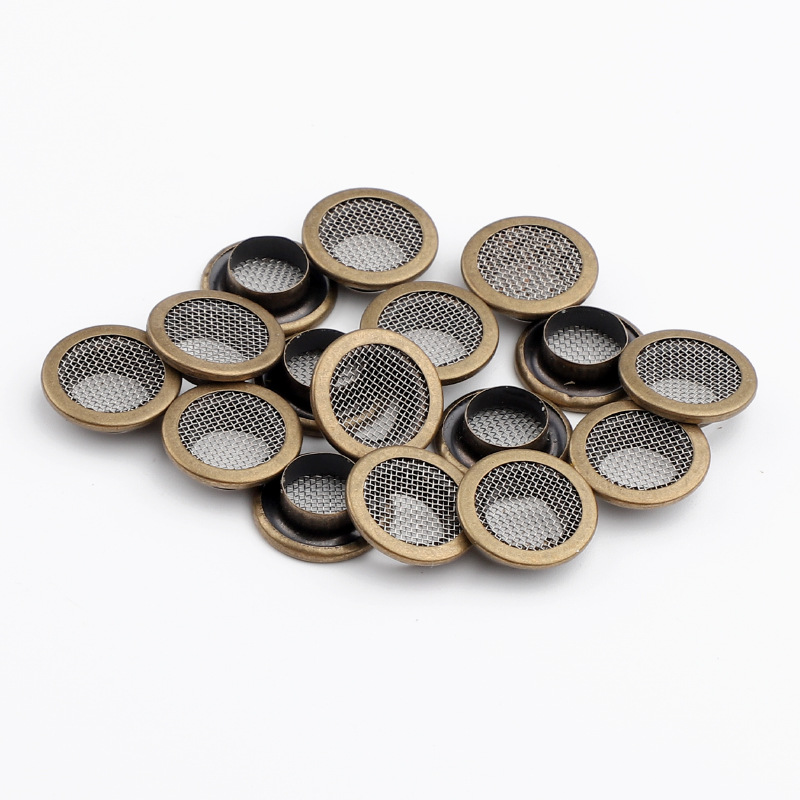 Ojales de cobre metálico con malla redonda, respiraderos