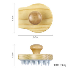 Wooden Silicone Hairbrush Household Hair Cleaning Hair Washing Gadget Gentle on Hair Head Dry Wet Massage Hair Washer