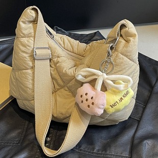 Nylon Canvas Rhombic Underarm Bag Women's Ins Super Fire Cloud Bag Fashionable All-match Shoulder Crossbody Bag Dumpling Bag