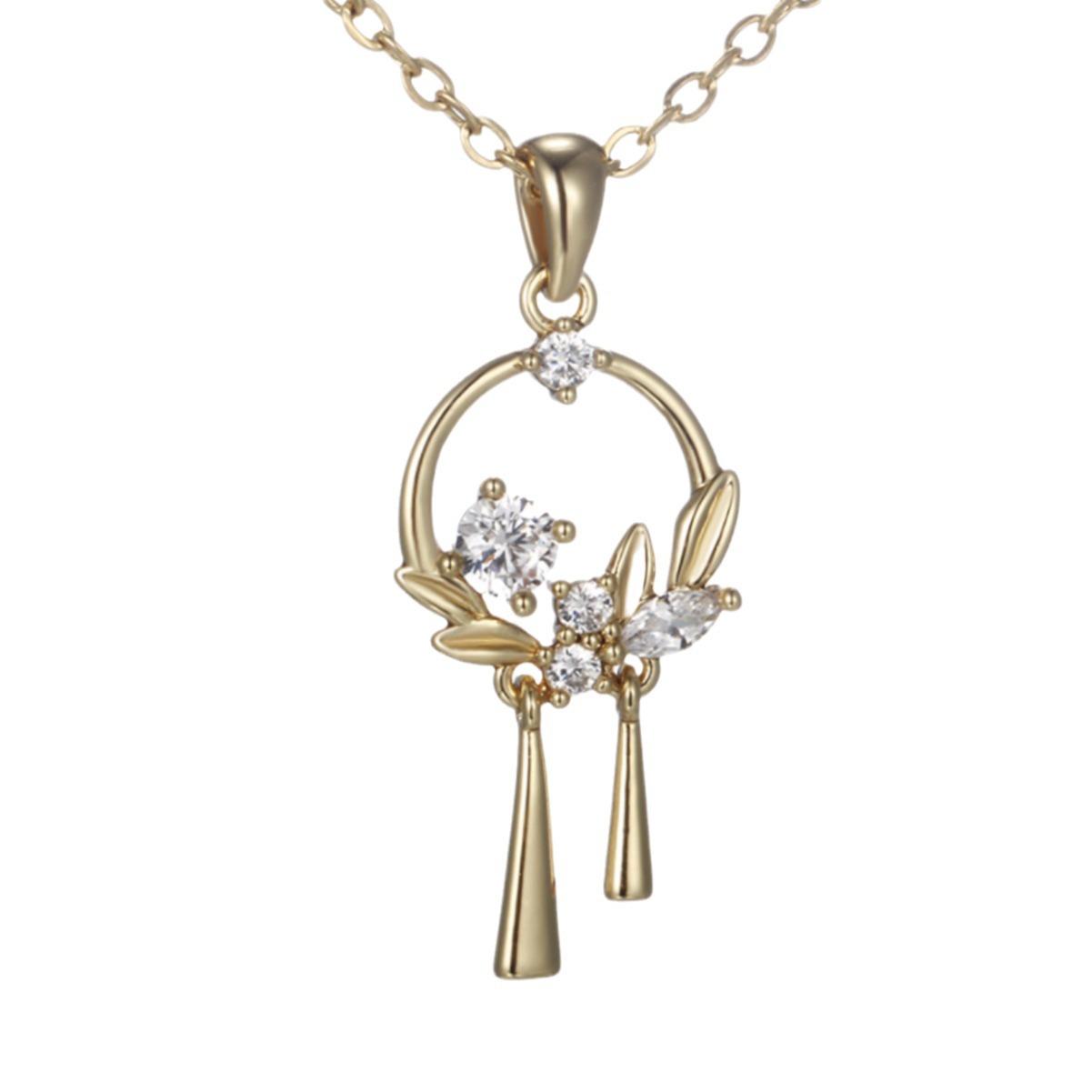 Xuping nuevo estilo de moda europea y americana collar de guirnaldas temperamento ligero de lujo aleación chapada en oro collar joyas al por mayor mujeres