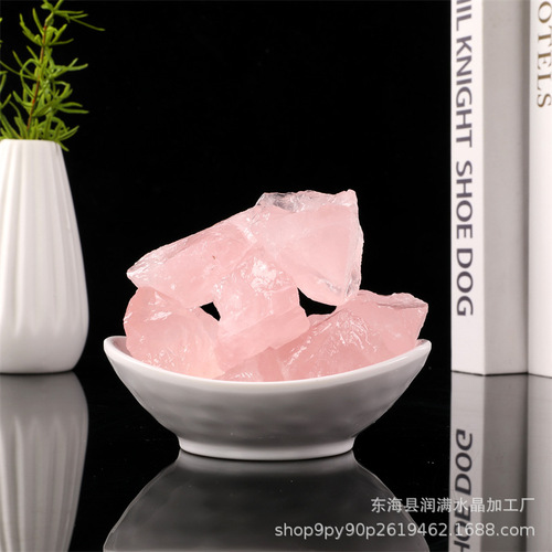 Rose quartz raw stone, aromatherapy diffuser stone, rose quartz, fish tank flower pot decoration crystal gravel manufacturer supply