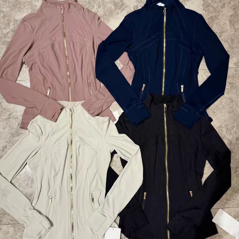 New Yoga Women's Tight-Fitting Stand-Up Collar Gold Zipper 3Rd Generation Mesh-Free Long-Sleeved Top for Sports Running Quick-Drying Fitness New Yoga Women's Tight-Fitting Stand-Up Collar Gold Zipper 3Rd Generation Mesh-Free Long-Sleeved Top for Sports Running Quick-Drying Fitness
