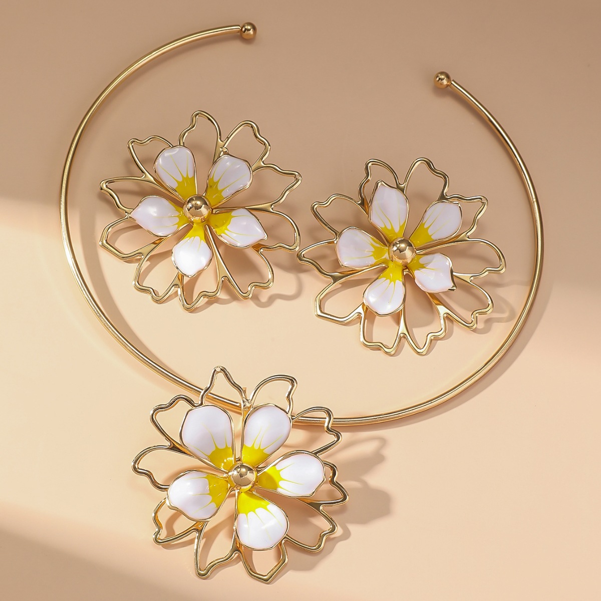 Party, Tea Party Occasion Retro Exaggerated Flower Alloy Women's Jewelry Set
