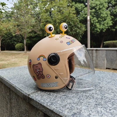 antifreeze motorcycle helmet autumn and winter — Motosiklet kaskı (dəbilqə) - khaki-hd-long-no-1-sticker-yellow-eyes-childrens-autumn-and-winter-style