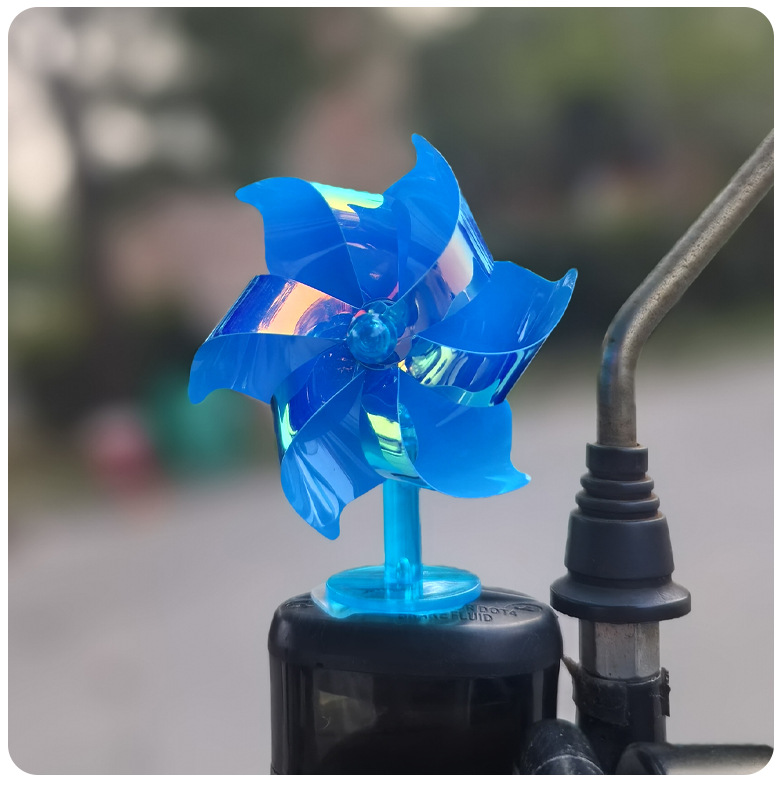 Vehículo eléctrico motocicleta energía eólica colorido pequeño molino de viento generación de energía eólica LED brillante decoración de automóviles decoración de automóviles