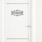 Bathroom 浴室洗衣房家庭英文标识门贴跨境可移除装饰墙贴 PH2389