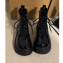 牛皮版~复古甜酷马丁靴女2025秋冬新款ins英伦风厚底增高爆款短靴