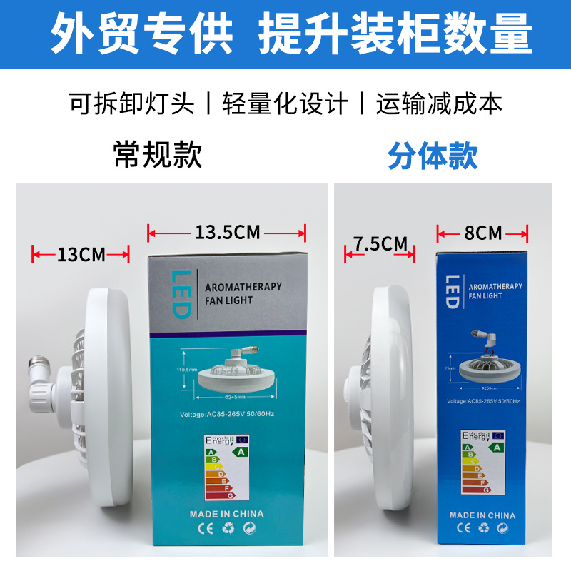 lámpara de ventilador de lámpara de ventilador en un dormitorio con lámpara de estudio simple cocina aromática LED lámpara de ventilador de techo control remoto universal