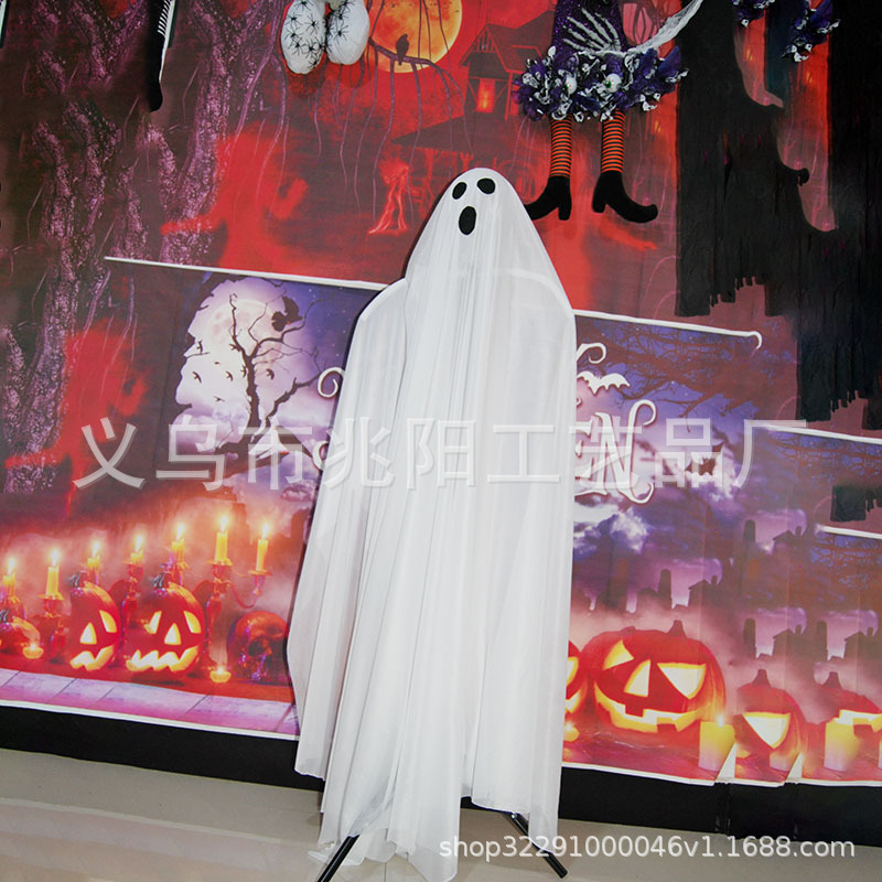 Halloween apoyos diseño transfronterizo fantasma Festival luminoso fantasma piso swing fantasma soporte de metal control de voz música fantasma