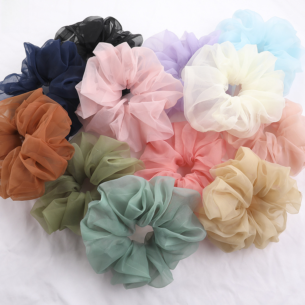 Qiyue super grande filato di seta brillante intestino crasso anello per capelli piccolo fresco corda per la testa organza cravatta per capelli anello per intestino crasso corda per capelli all'ingrosso_voghion.com