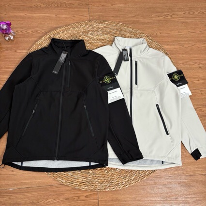 Stone Softshell Jacket Casual Zipper Men's Stand Collar Windproof Warm Waterproof Arrow Pattern Same Style