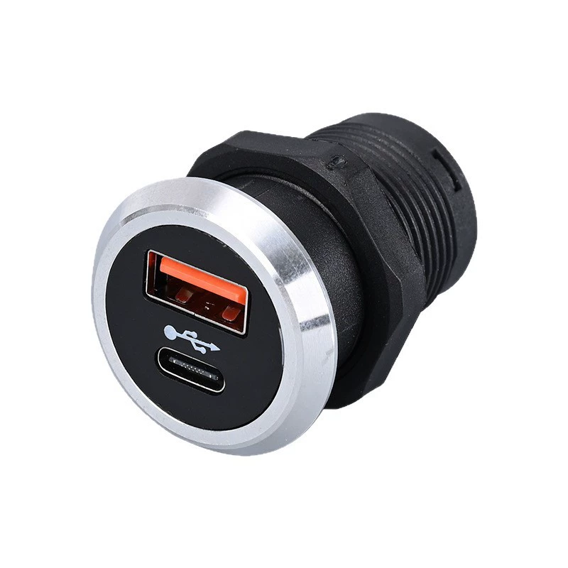 Зарядное устройство для мобильного телефона 12В, встраиваемое в стену, скрытое, для прикроватной тумбочки, быстрая зарядка, металлическое кольцо-крепление