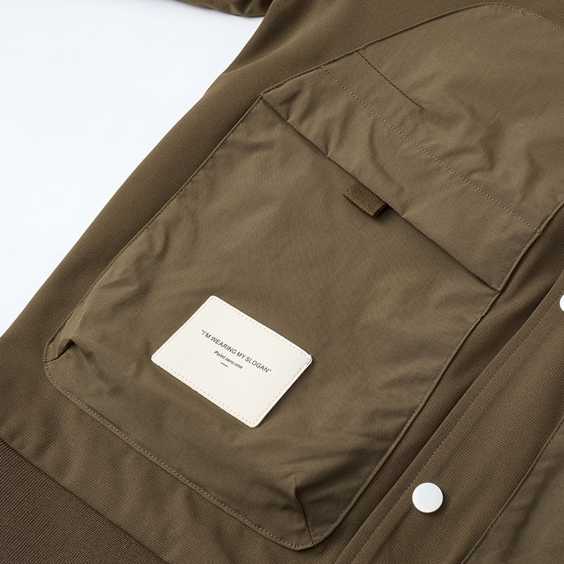 Nouveau col de baseball, veste décontractée pour hommes à la mode et tendance printemps-automne, décoration de poche en trois dimensions,_voghion.com