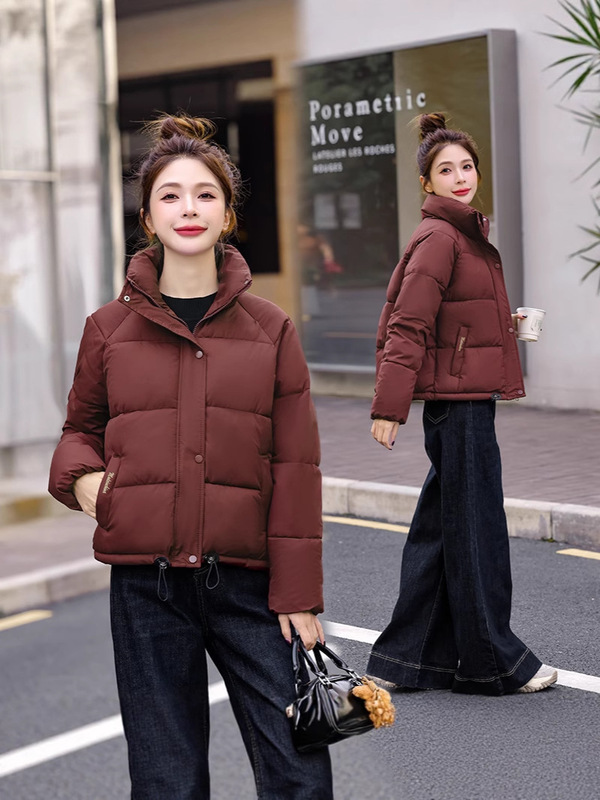 新しいゆったりとした大きいサイズの綿の服、女性の冬の綿のジャケット、女性のトレンディなイン冬のコート、女性の厚い綿の服、女性のショートスタイル|undefined