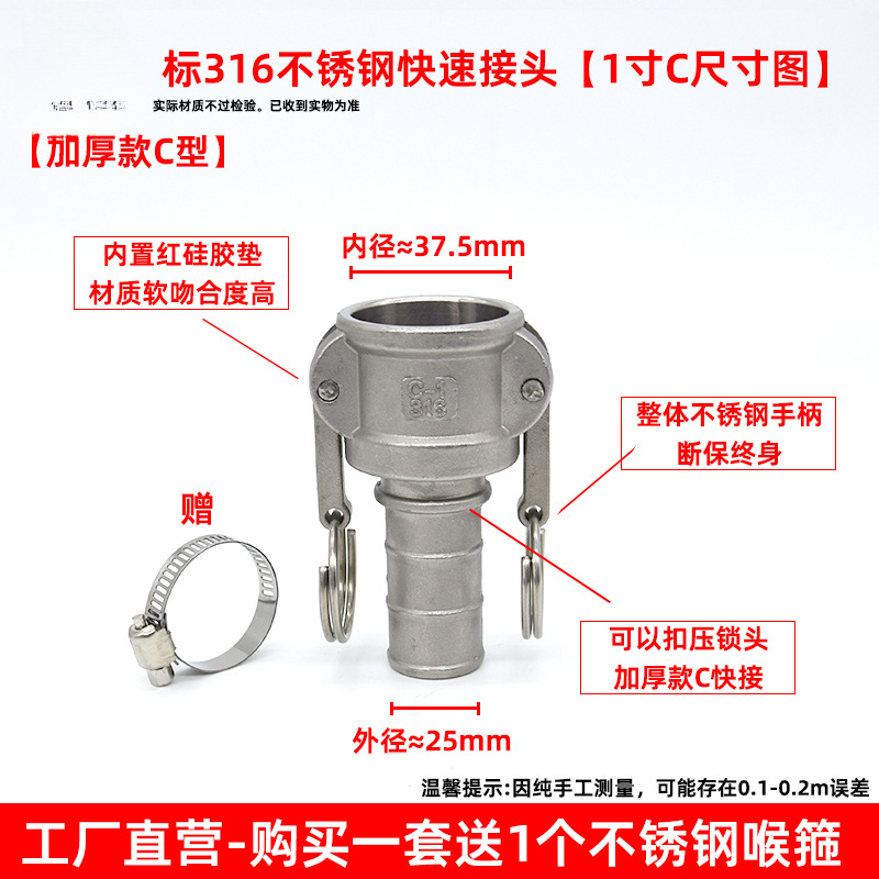 Acero inoxidable 1 pulgada C-Cop