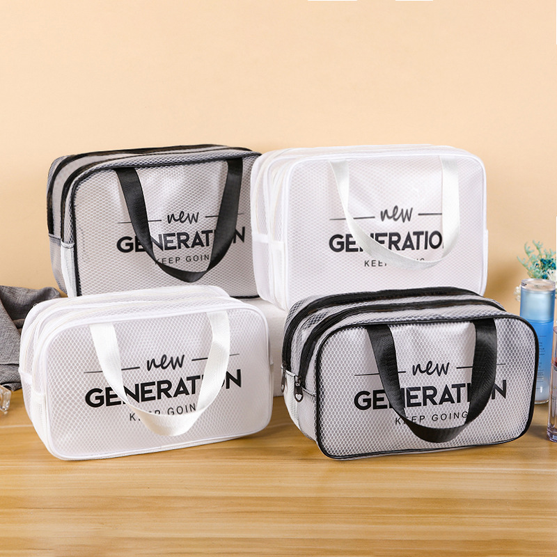 High-capacity EVA Wet and dry separate double-deck Cosmetic portable Cosmetics Wash bag travel Portable Storage bag