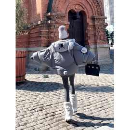 网红考拉帽子羽绒服女2025年冬新款小个子加厚保暖面包服外套