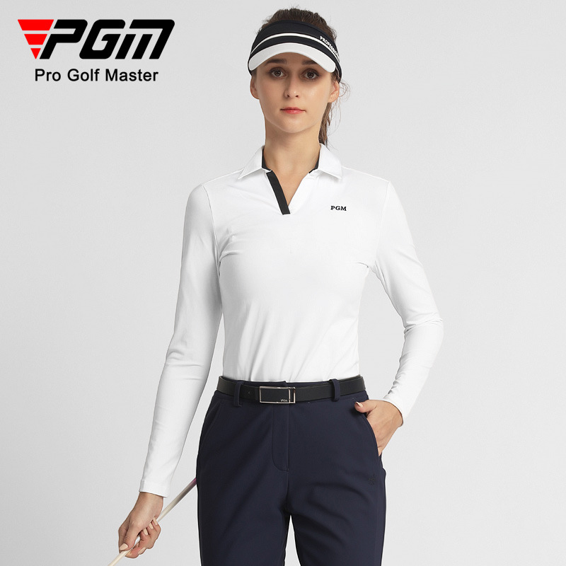 PGM New products golf lady Long sleeve T-shirt Autumn and winter new pattern motion High elastic Fabric Hem V-neck design