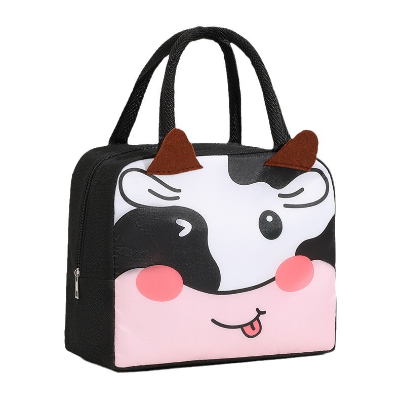 Bolsa de almuerzo de animales tridimensionales portátil con bolsas de aislamiento térmico de arroz. Estudiantes de dibujos animados que van al trabajo y van a la escuela con bolsas de arroz.