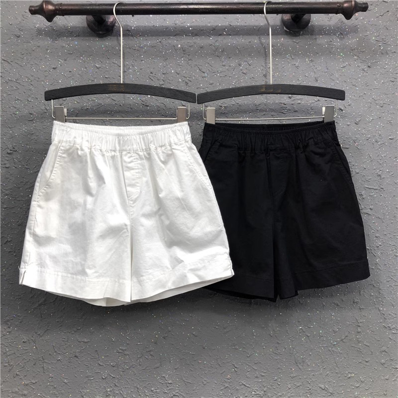 Wash Cotton Sports Shorts Women's Summer Loose Casual A- Line Hot Pants Small High Waist Loose Wide-Leg Three-Piece Pants