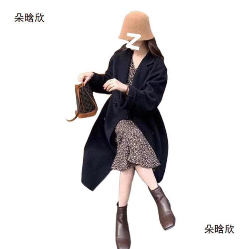 Factory Coat 2024 Autumn/Winter New Long Fur Four Button Korean Version Double-Faced Wool Overcoat for Petite Double-Sided Wool